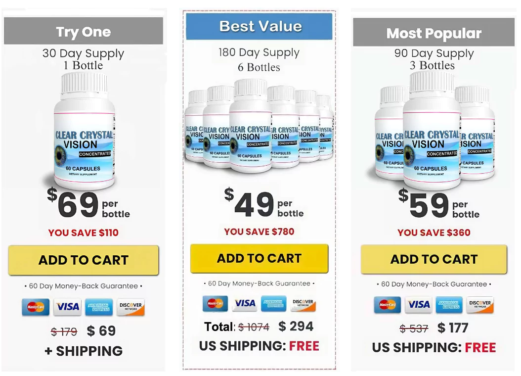 Clear Crystal Vision Pricing