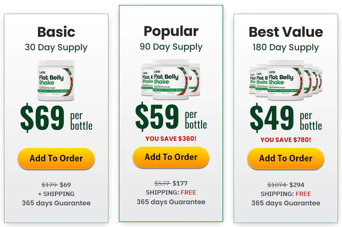Lanta Flat Belly Shake Pricing