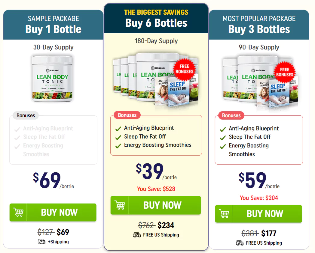 Nagano Lean Body Tonic Pricing